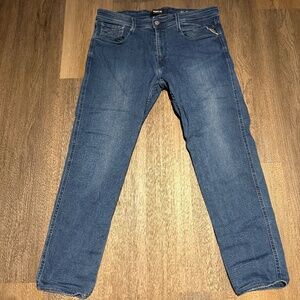 REPLAY Anbass jeans size 34X30 blue medium wash regular slim fit